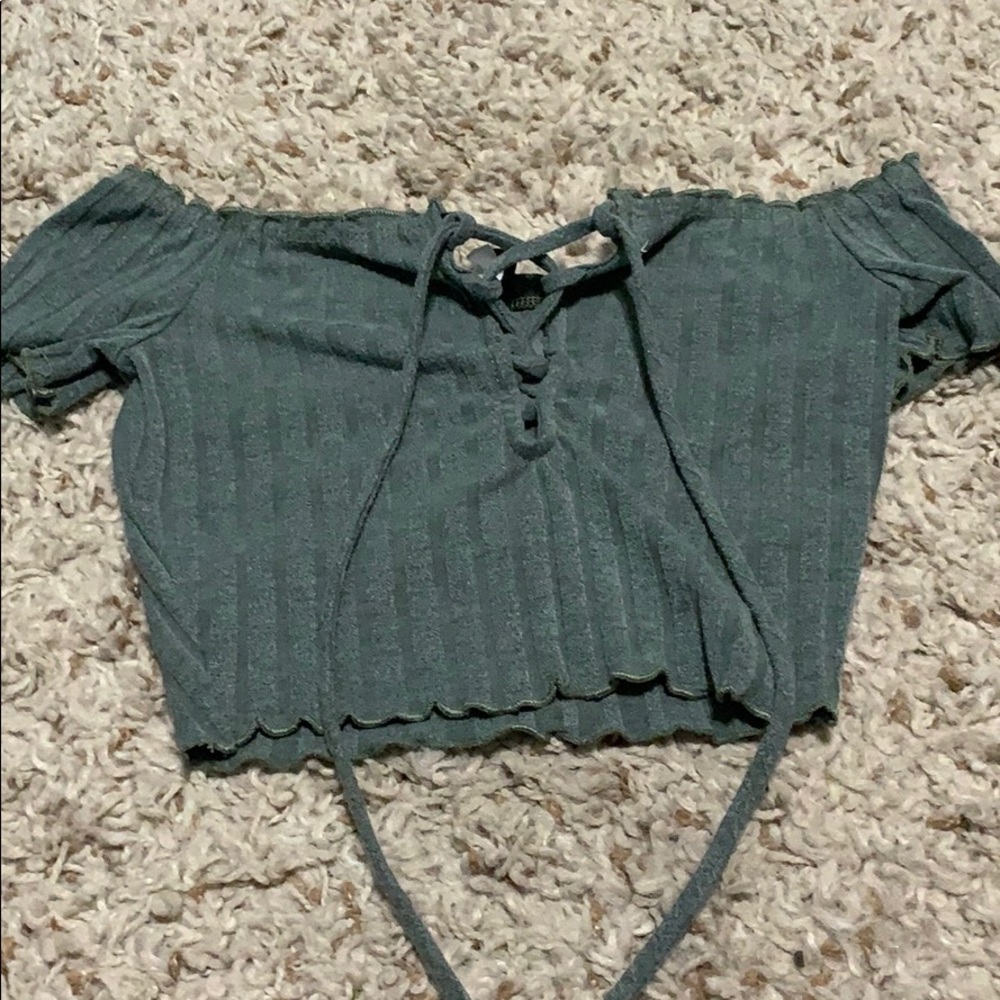 Green crop top